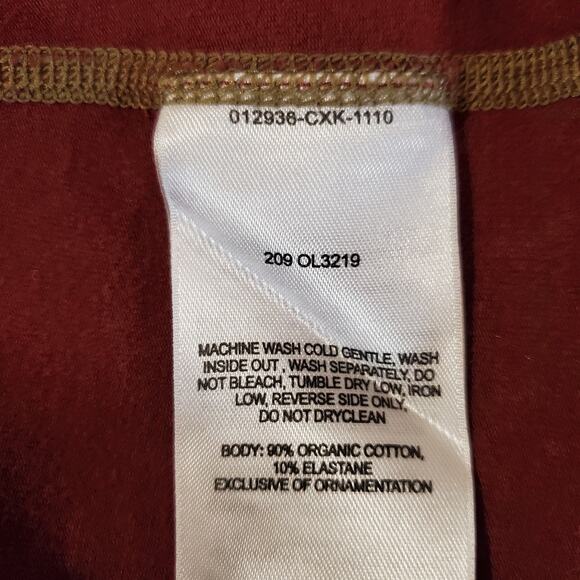 Mountain Hardwear Womens Organic Cotton Long Sleeve Top Size XL Thumbholes Red - Picture 9 of 12